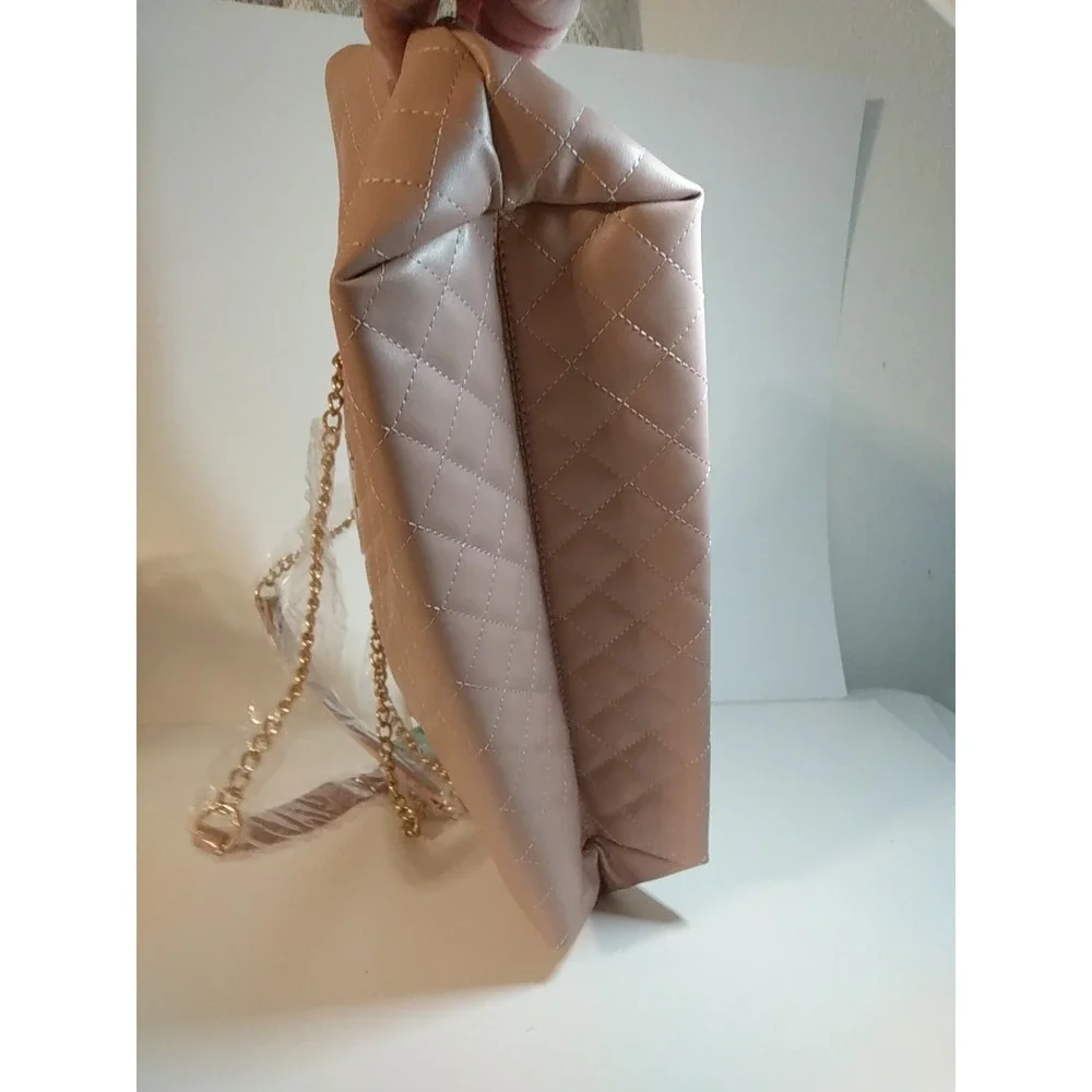 Badgley Mischka BMH-108 Blush Pink Quilted Chain Strap Bag Tote NWT MSRP $129